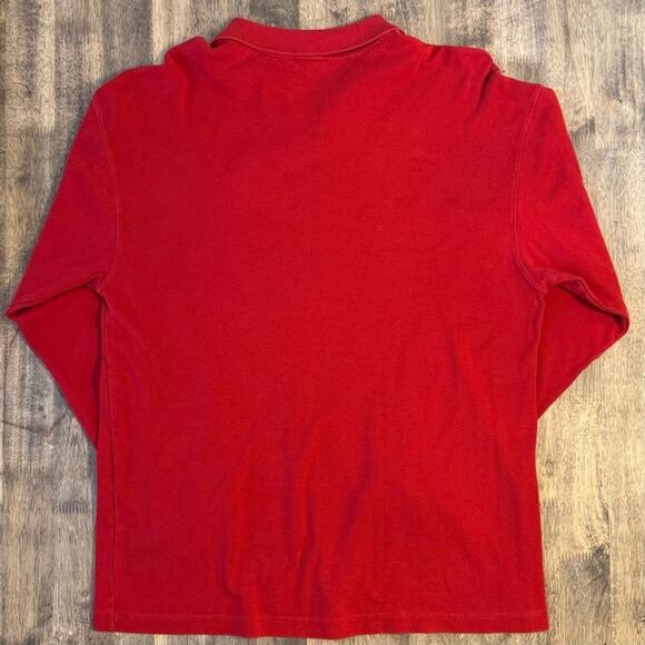 Disney Store Men’s Embroidered Mickey Mouse 1/4 Zip Long Sleeve Polo Red Men’s L - Picture 7 of 7